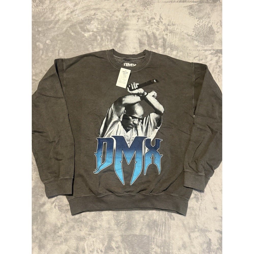 DMX Arms Crossed Oversized Vtg Style Rap Crewneck Sweater Mens Sz Small New - Picture 1 of 6